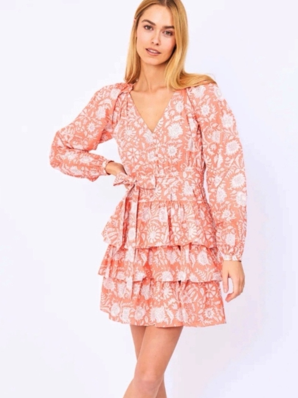 Marea Grace Ruffle Mini Dress in Sorbet Size XS